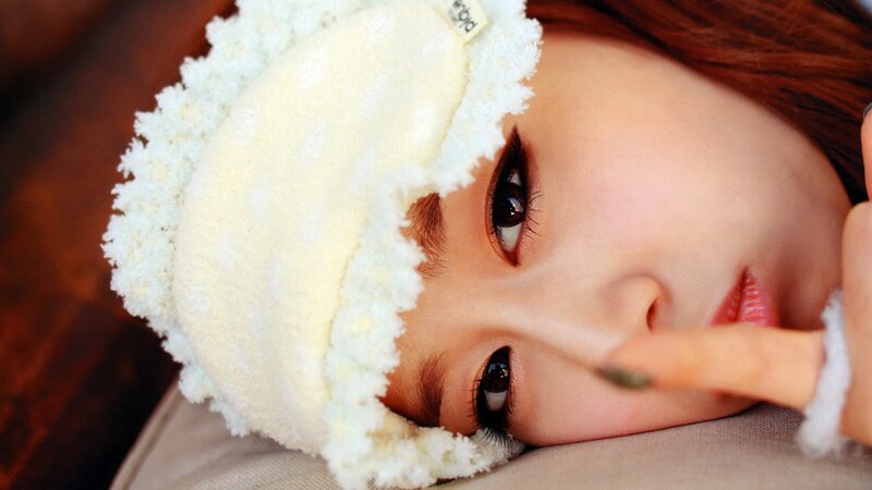 Woman with Sleep Mask — White