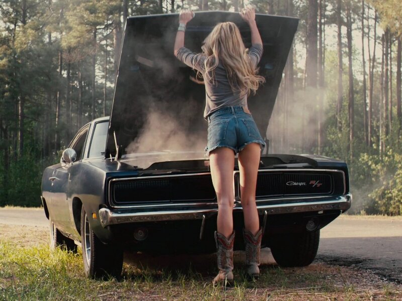 woman with smoking car