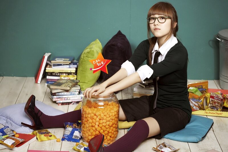 woman with snacks and books