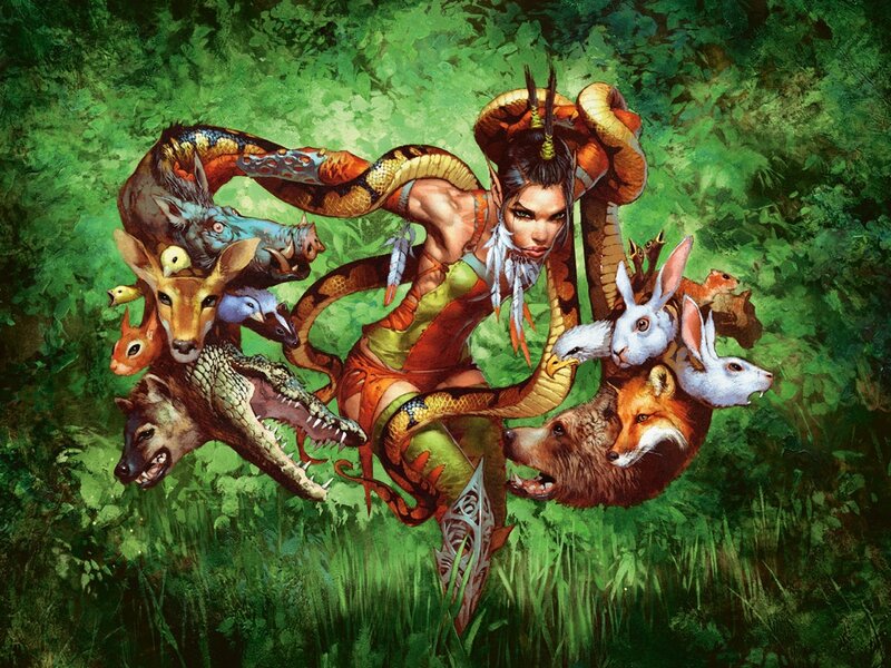 Woman with Snake and Animals
