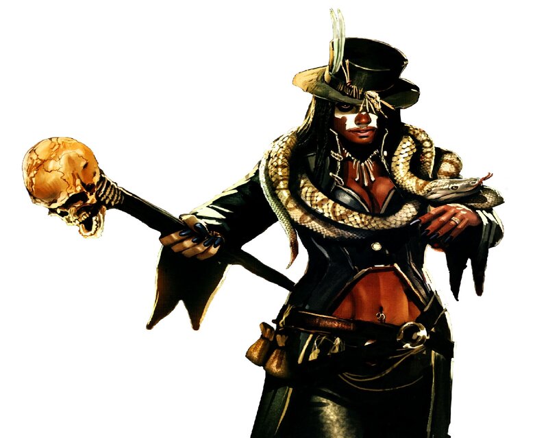 Woman with Snake and Skull — Black