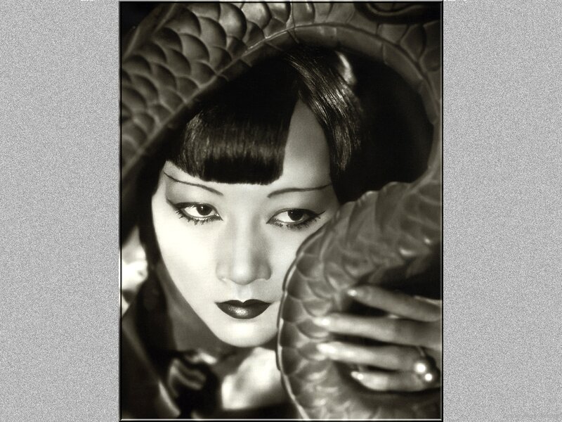 Woman with Snake — Black, Dramatic, Photograph