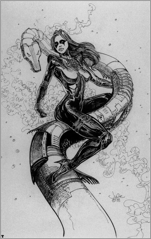 Woman with snake creature