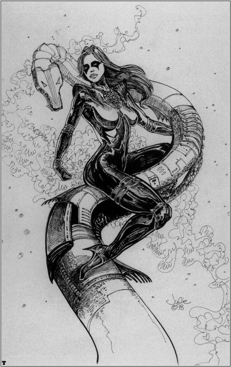 Woman with snake creature