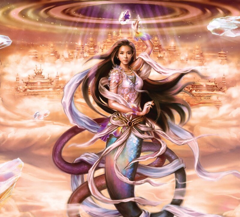 Woman with Snake Tail — Purple