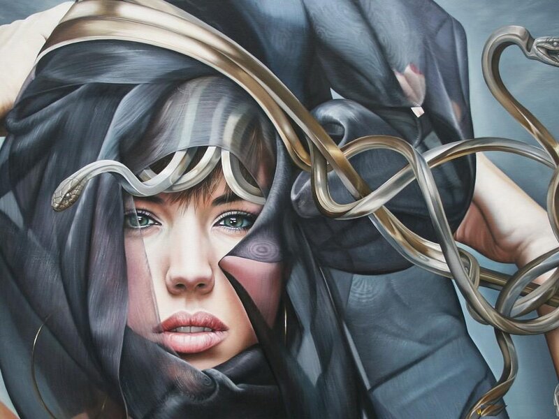 Woman with Snakes — Black