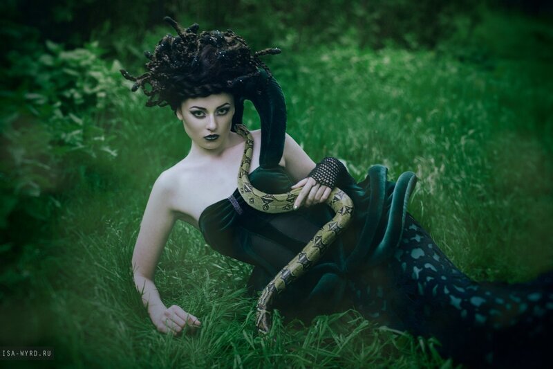 Woman with Snakes in Grass