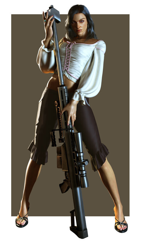 woman with sniper rifle