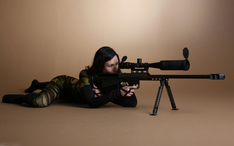 woman with sniper rifle
