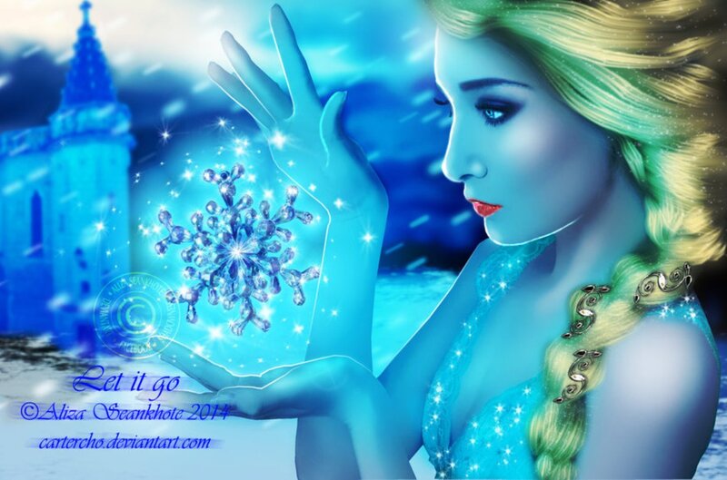 Woman with Snowflake — Blue