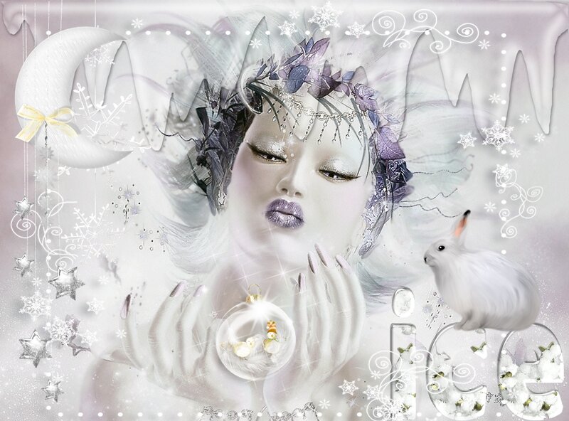 Woman with Snowflake Crown — White