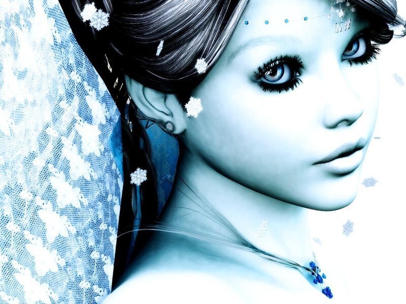 woman with snowflake decorations