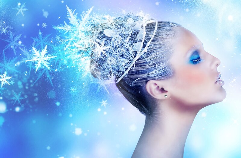 Woman with Snowflake Hair