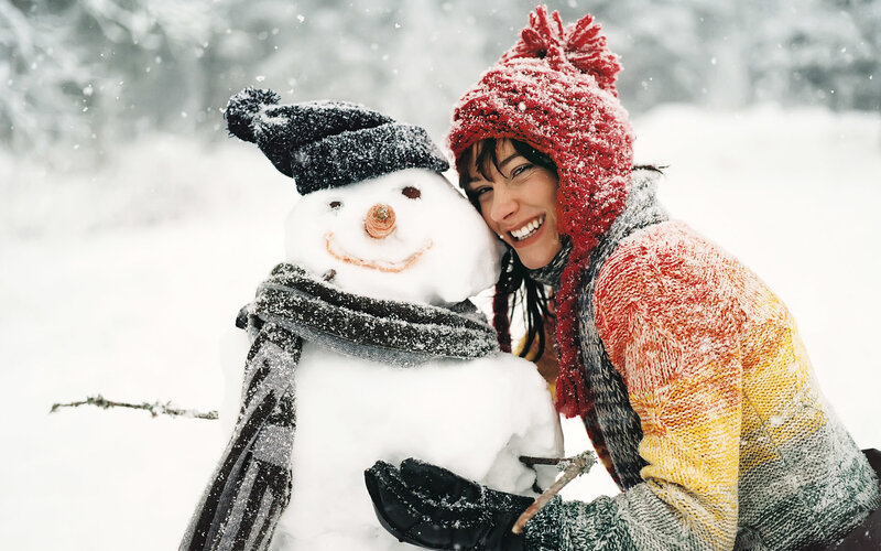 Woman with Snowman