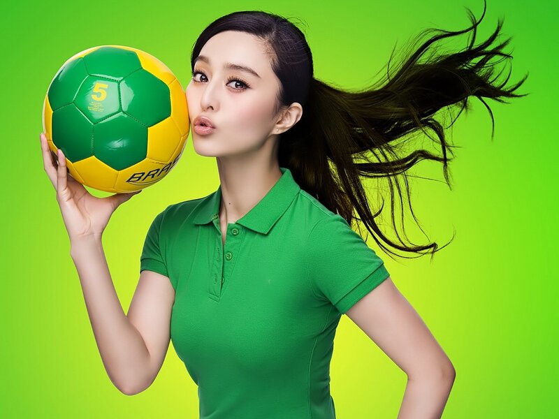Woman with soccer ball