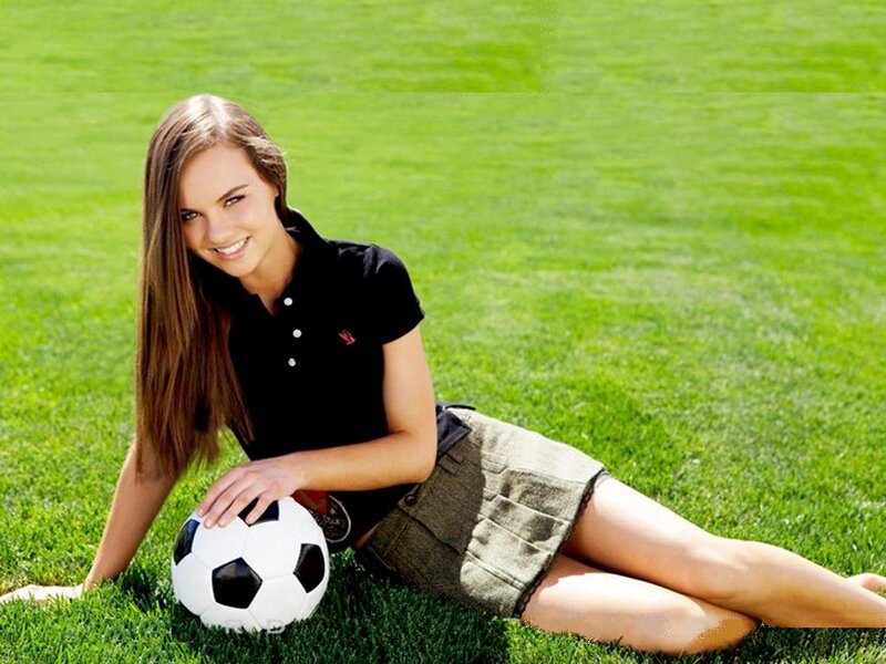 Woman with Soccer Ball — Green