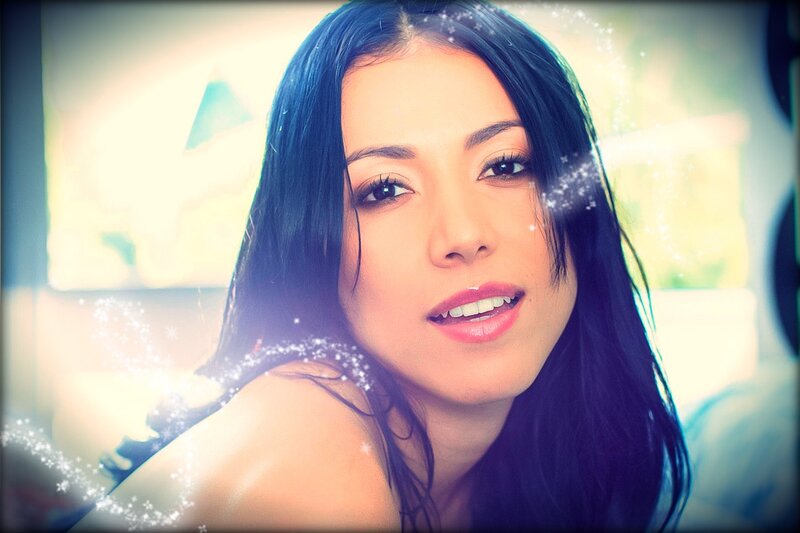 woman with sparkles effect
