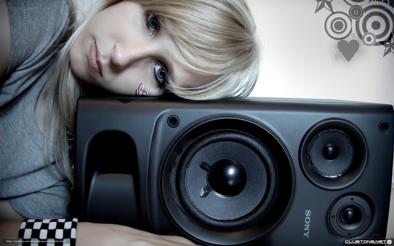 woman with speaker