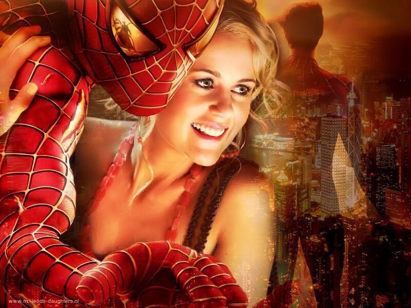 Woman with Spider-Man