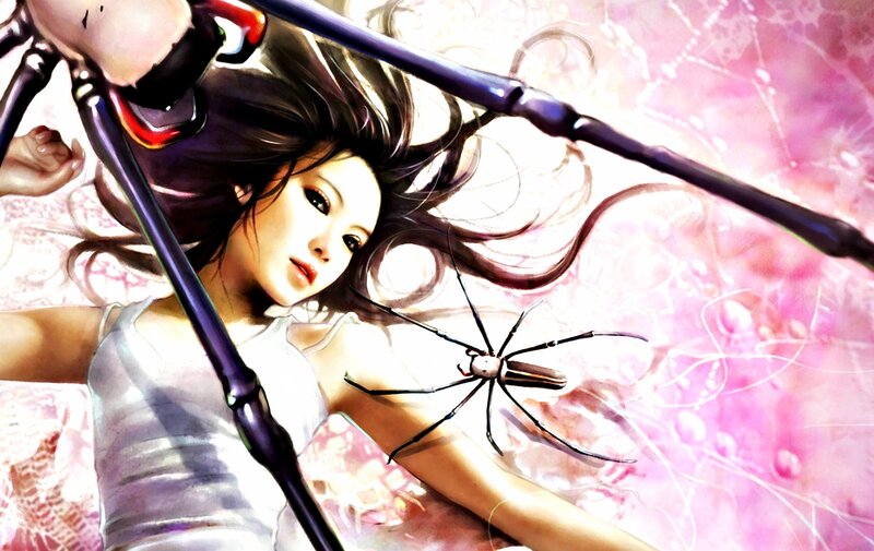 Woman with Spider on Arm