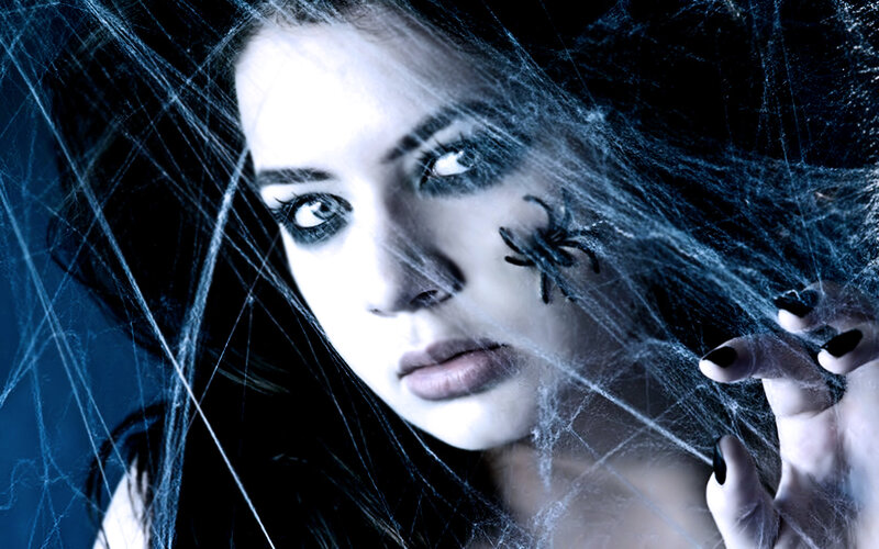 Woman with Spider on Face