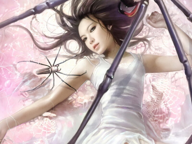 Woman with Spider — Pink