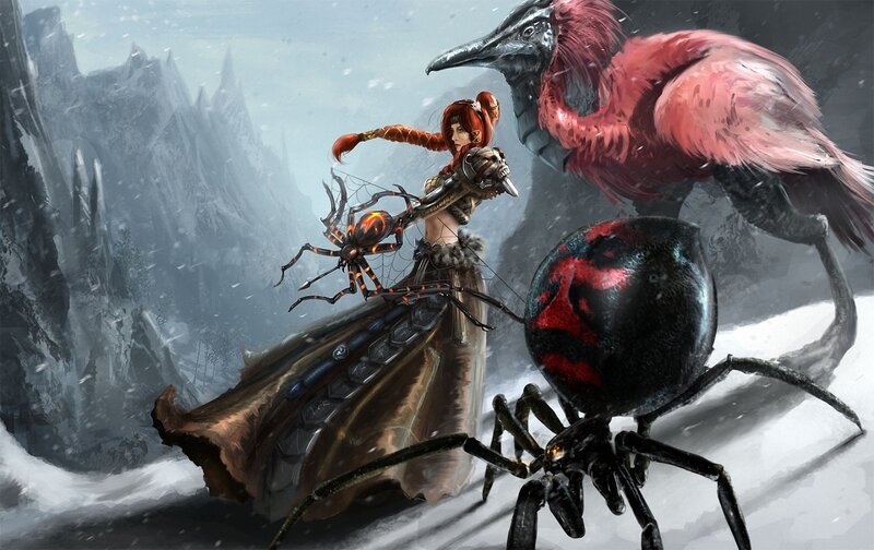 Woman with Spiders