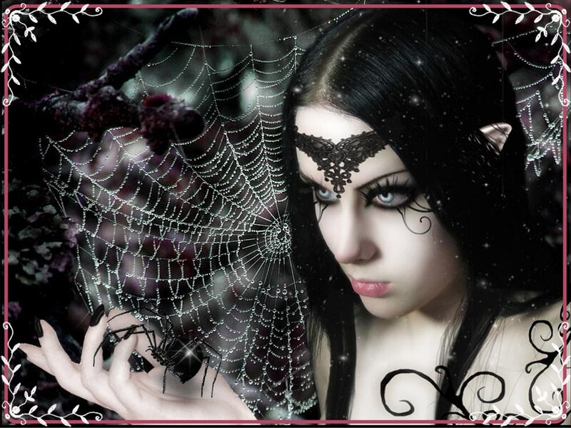 Woman with Spiderweb — Black