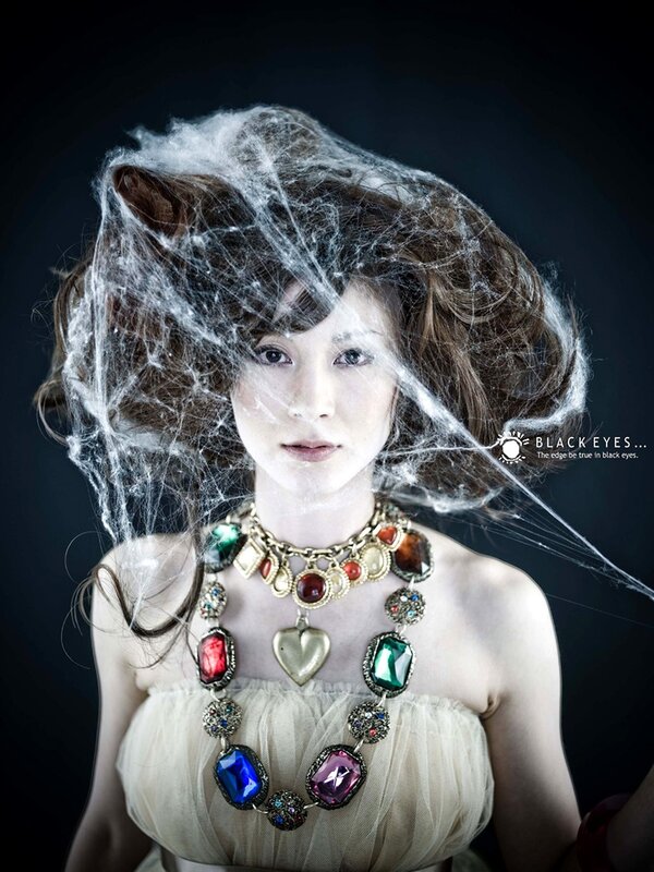 woman with spiderweb hair