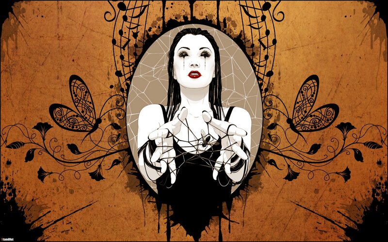 woman with spiderweb hands