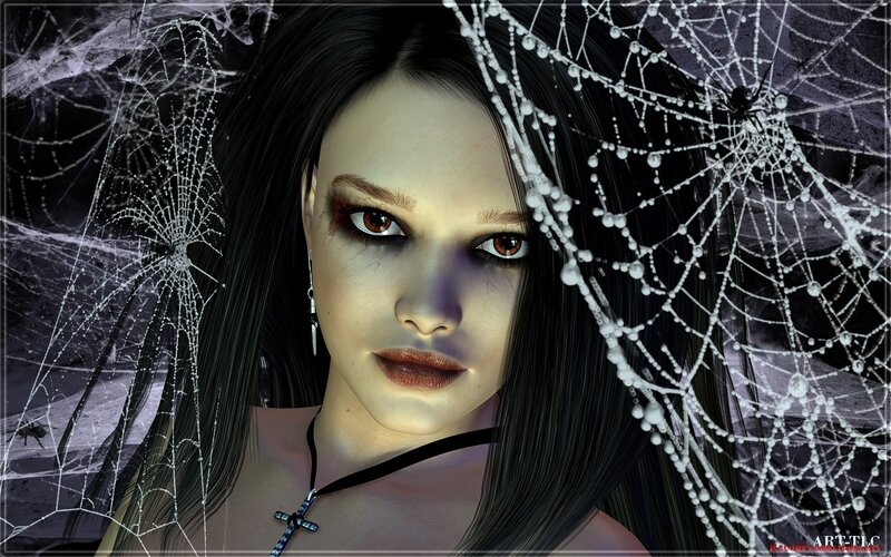 Woman with Spiderwebs — Black
