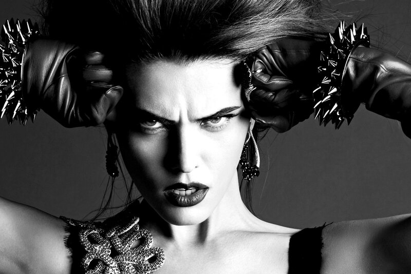 Woman with Spiked Gloves — Black