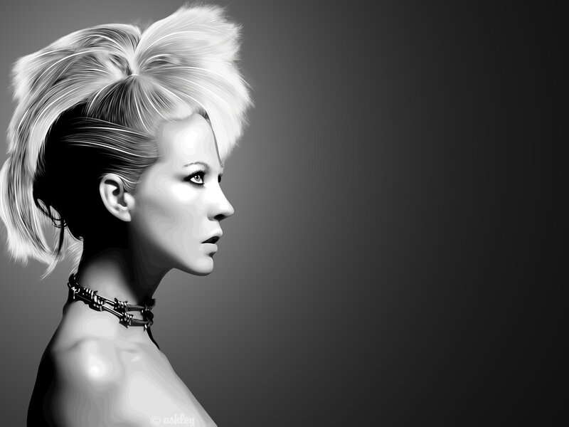 Woman with Spiky Hair — Black