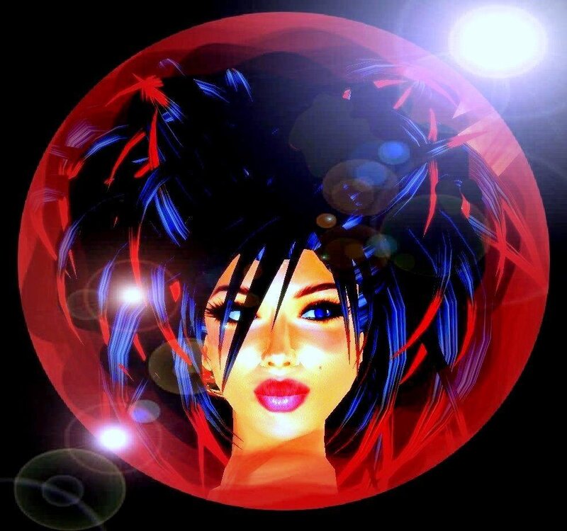 Woman with Spiky Hair — Red, Dramatic