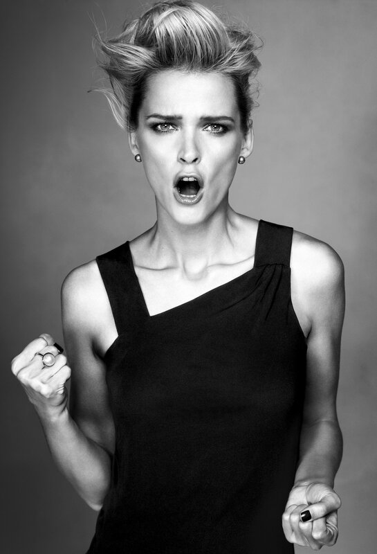 woman with spiky hair shouting