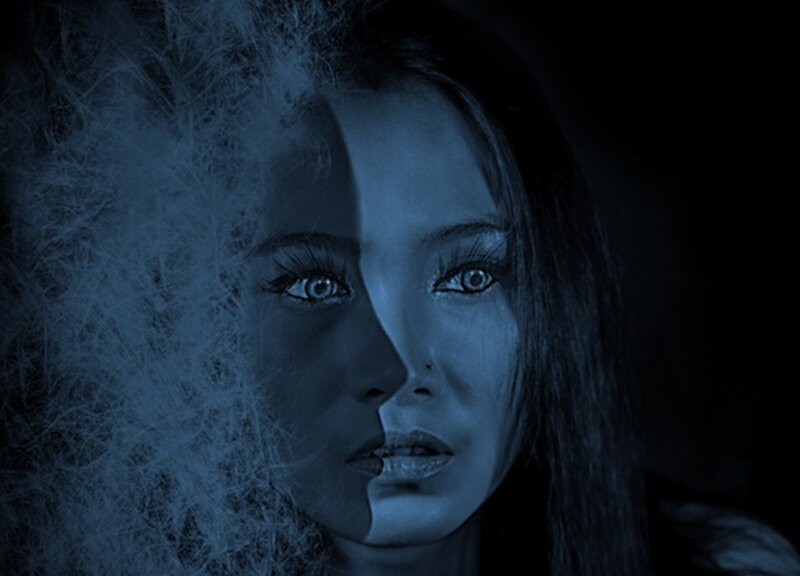 Woman with Split Face