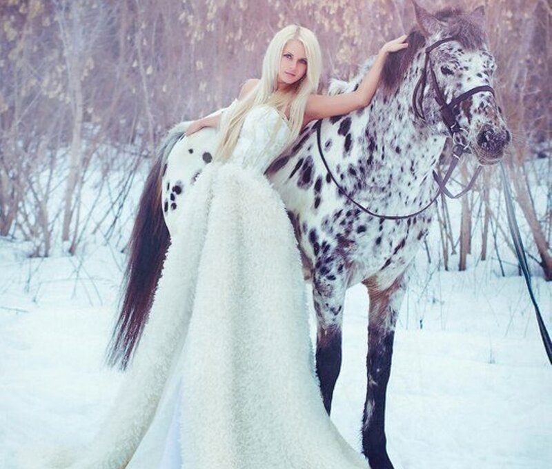 Woman with Spotted Horse