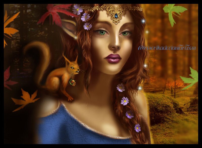 Woman with Squirrel — Brown