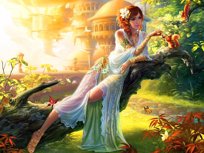 Woman with Squirrels