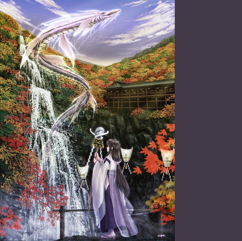 Woman with Staff and Dragon — Purple