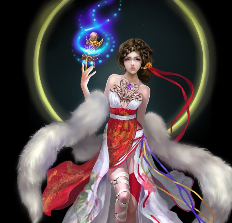Woman with Staff and Wings