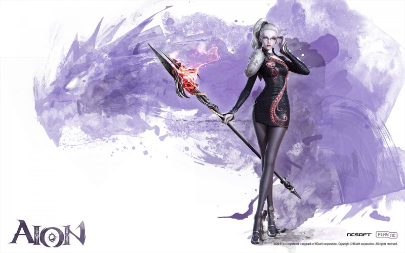 Woman with Staff — Purple, Dramatic, Digital Art
