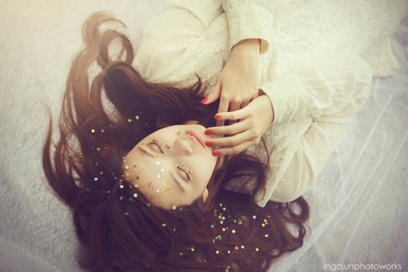 Woman with Star Confetti