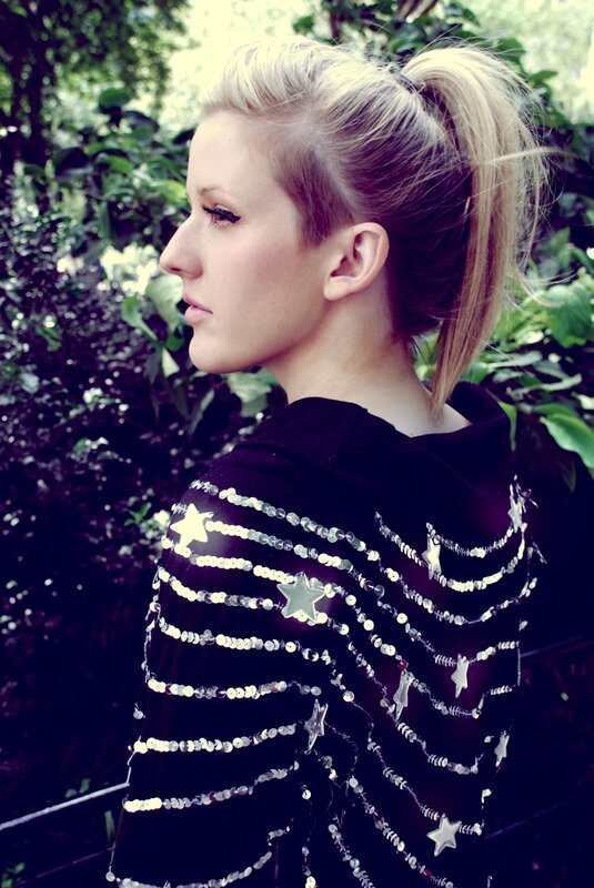 woman with star-decorated top