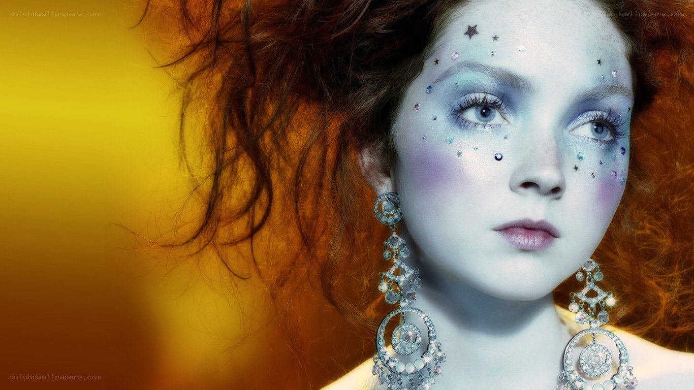 woman with star makeup