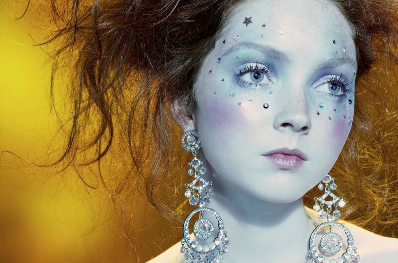Woman with Star Makeup — Yellow