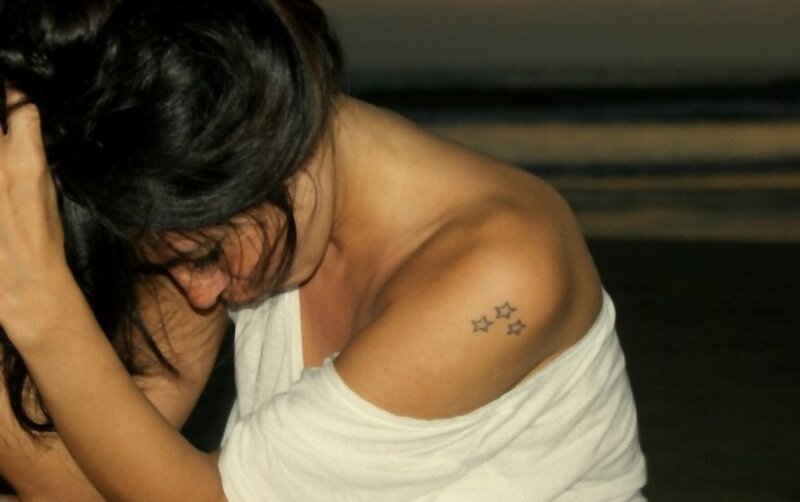 woman with star tattoo