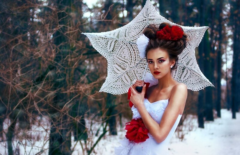 Woman with Star Umbrella