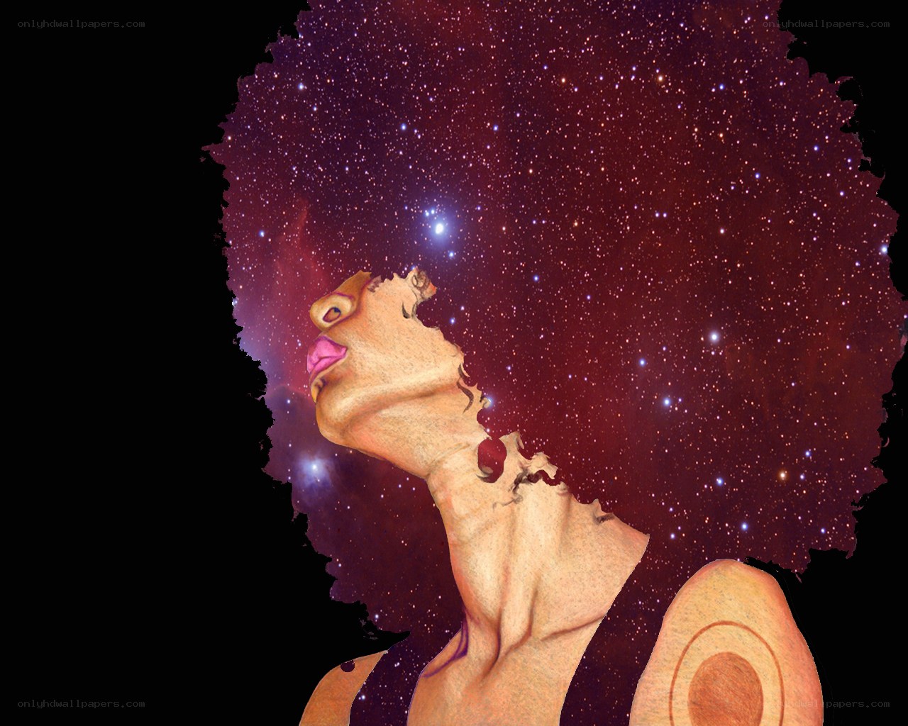 woman with starry afro