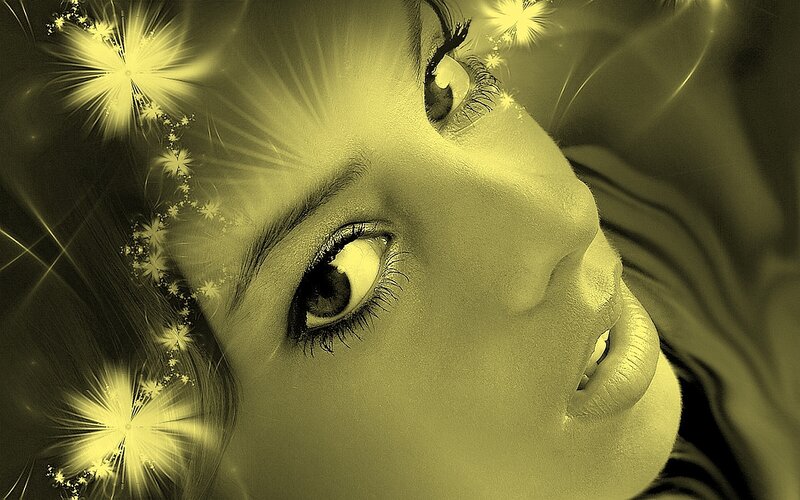 woman with starry eyes